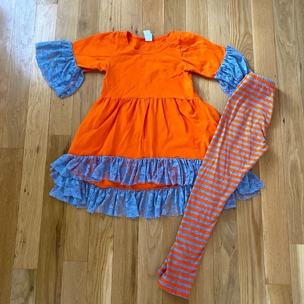BMG Gray Orange Legging Set 10/12 - Picture 3 of 9